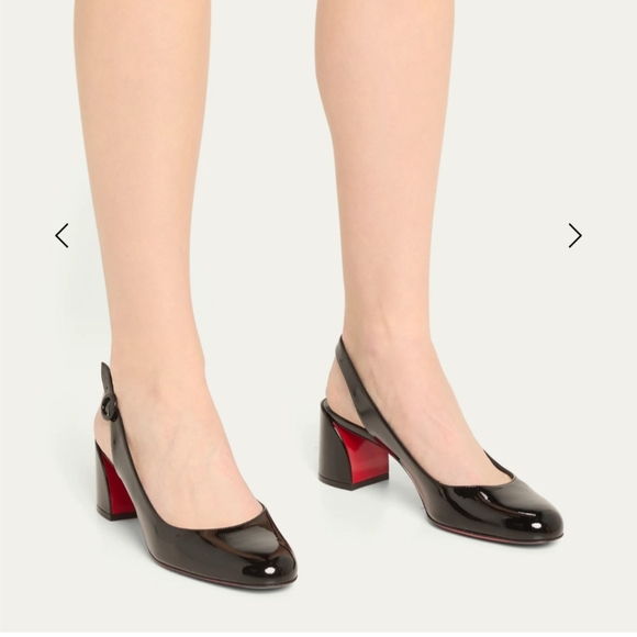 $890 CHRISTIAN LOUBOUTIN So Jane Patent Red Sole 55 Slingback Pumps 39.5 US 9 - Picture 2 of 10